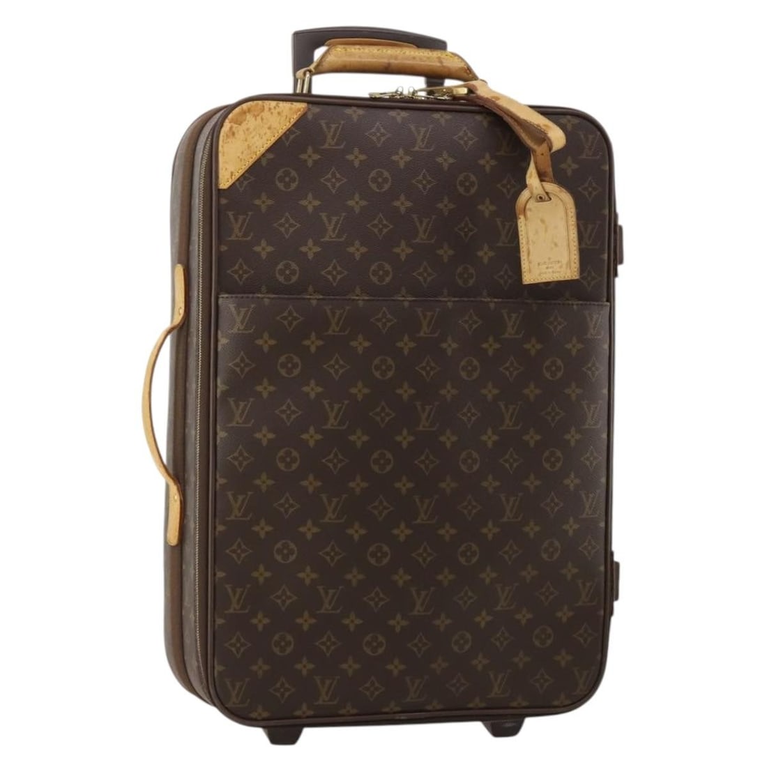 Louis Vuitton M23294 Pegas 55 Monogram Canvas Suitcase: Louis Vuitton M23294 Pegas 55 Monogram Canvas Suitcase Louis Vuitton Pegas 55 suitcase in Monogram Canvas with a name tag included. This heavily used piece shows noticeable wear throughout, including 