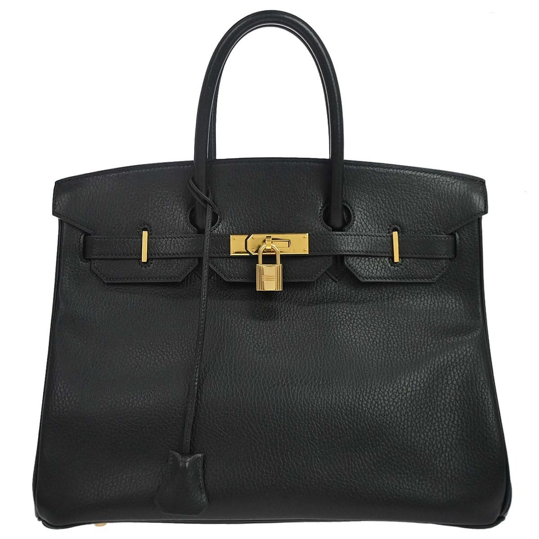 Hermes Birkin 35 Black Ardennes Leather Satchel Bag: Hermes Birkin 35 Black Ardennes Leather Satchel Bag Hermes Birkin 35 handbag in black Ardennes leather with a structured satchel silhouette, double handles, and turnlock closure. Made in France, this 