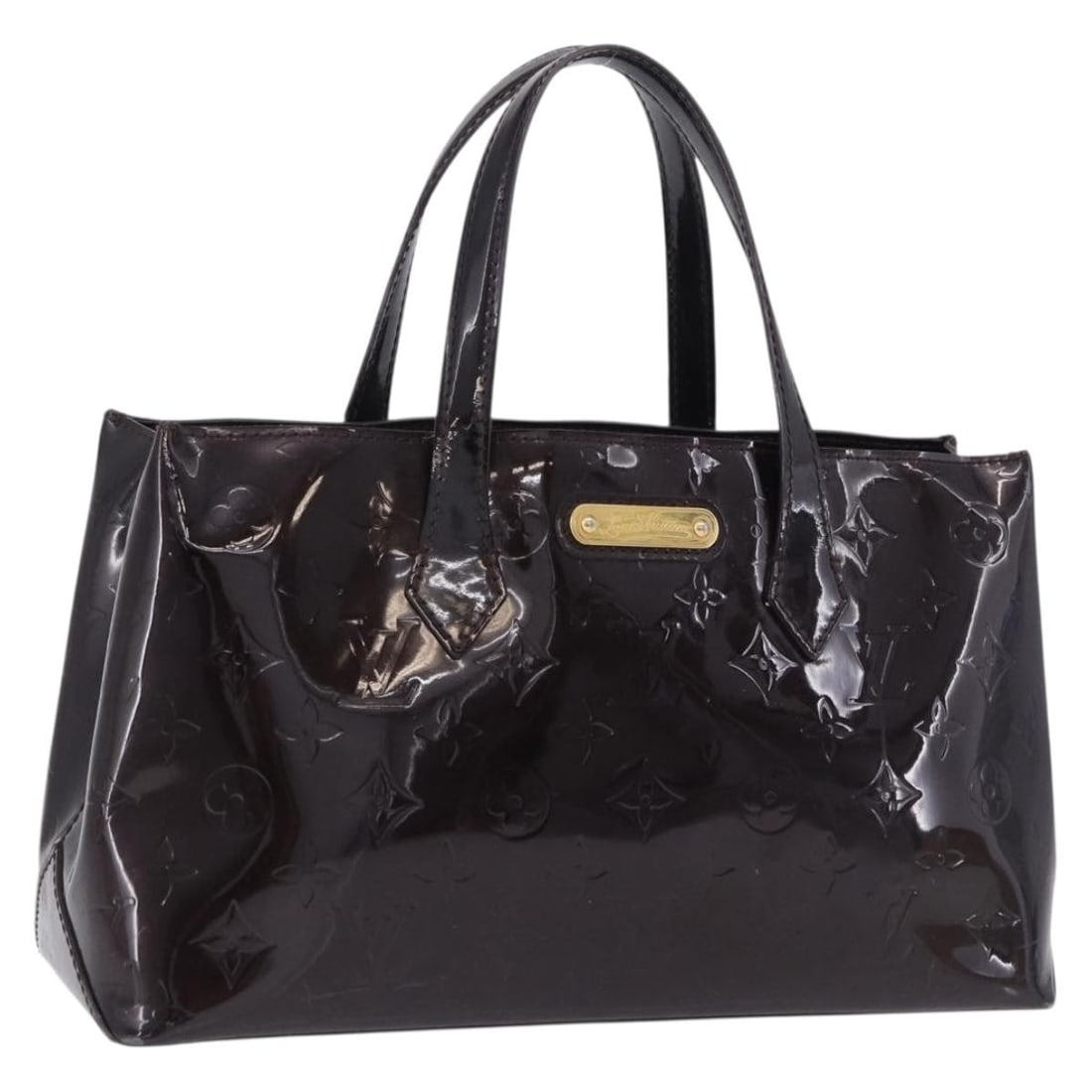 Louis Vuitton Wilshire PM Monogram Vernis Patent Leather Handbag Amarante M93641: Louis Vuitton Wilshire PM Monogram Vernis Patent Leather Handbag Amarante M93641 Louis Vuitton Wilshire PM handbag in Amarante Monogram Vernis patent leather. This women's handbag was made in France a