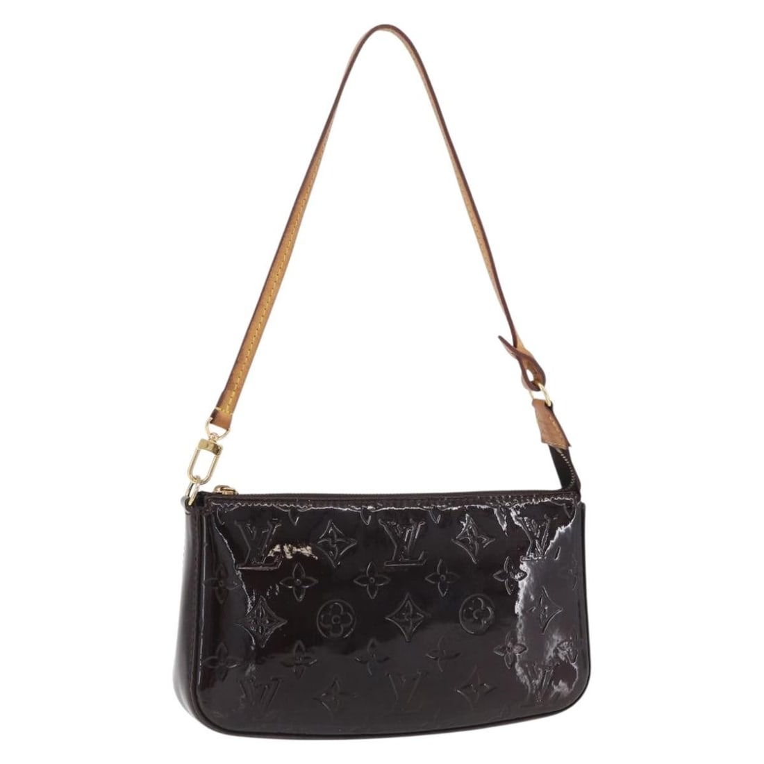 Louis Vuitton M91576 Vernis Accessory Pouch in Amarante: Louis Vuitton M91576 Vernis Accessory Pouch in Amarante Louis Vuitton Vernis Pochette Accessoires in Amarante, crafted in patent leather and made in France. This women's accessory pouch includes only 