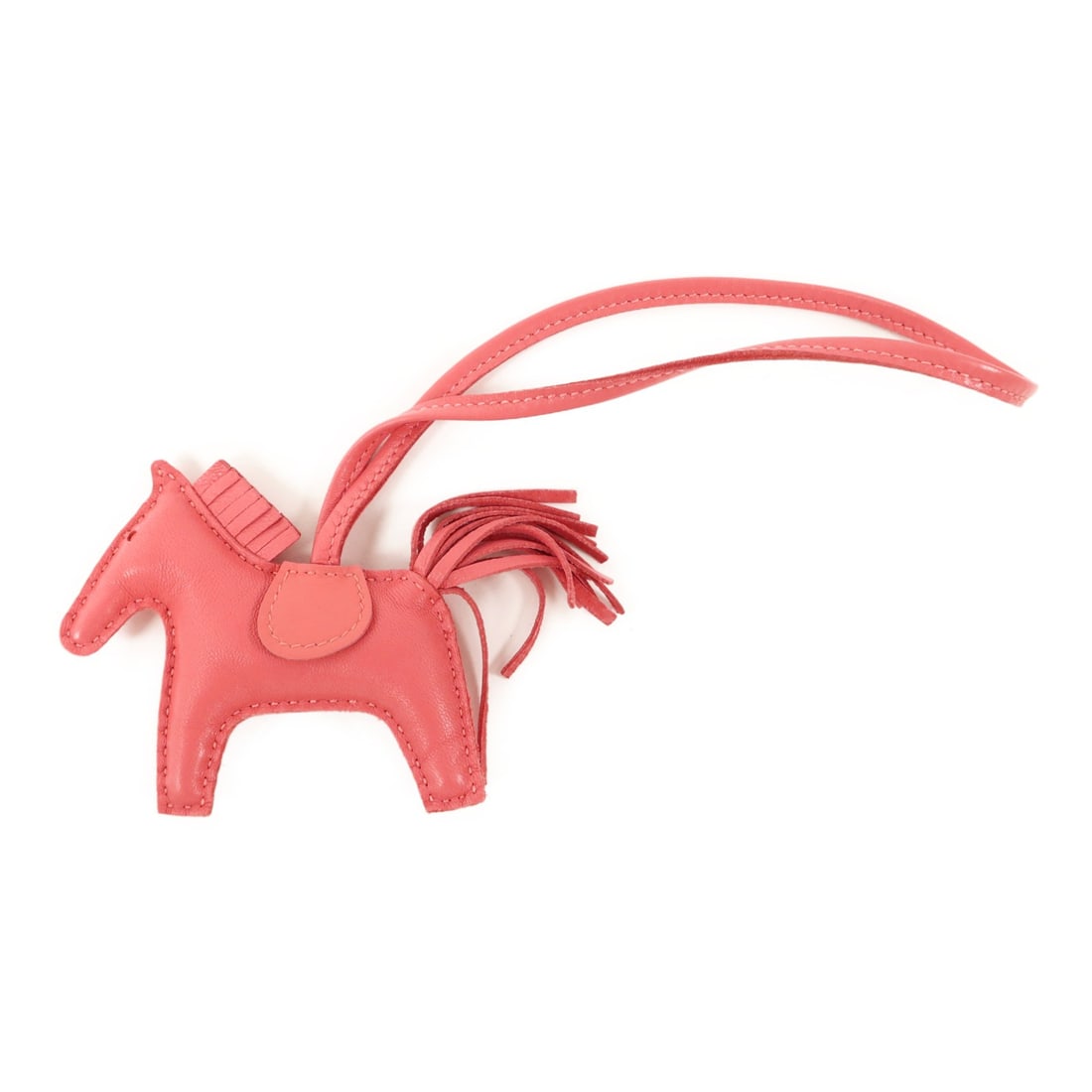 Hermes PM Rodeo Lambskin Charm Rose Azalee Pink: Hermes PM Rodeo Lambskin Charm Rose Azalee Pink Hermes Rodeo PM charm in Rose Azalee pink, made from Agneau Milo lambskin (sheep leather). This women's charm was manufactured in France and is identifi