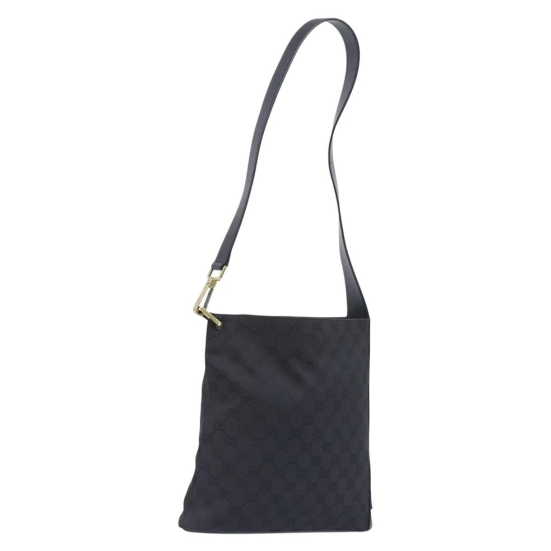 Gucci 91761 GG Canvas Shoulder Bag Black with Gold Tone: Gucci 91761 GG Canvas Shoulder Bag Black with Gold Tone Gucci shoulder bag in black GG canvas with gold-tone accents. Made in Italy, this women's bag features a compact profile and a shoulder strap wi