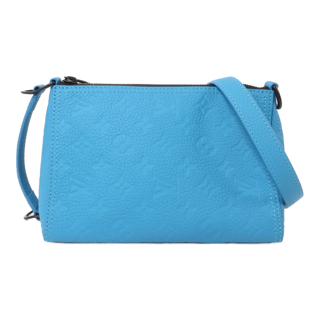 Louis Vuitton M55925 LV Triangle 2way Shoulder Bag Blue Calfskin: Louis Vuitton M55925 LV Triangle 2way Shoulder Bag Blue Calfskin Louis Vuitton LV Triangle 2-way shoulder bag in blue Monogram Ann Platt calfskin. Made in France, this structured bag features a compac