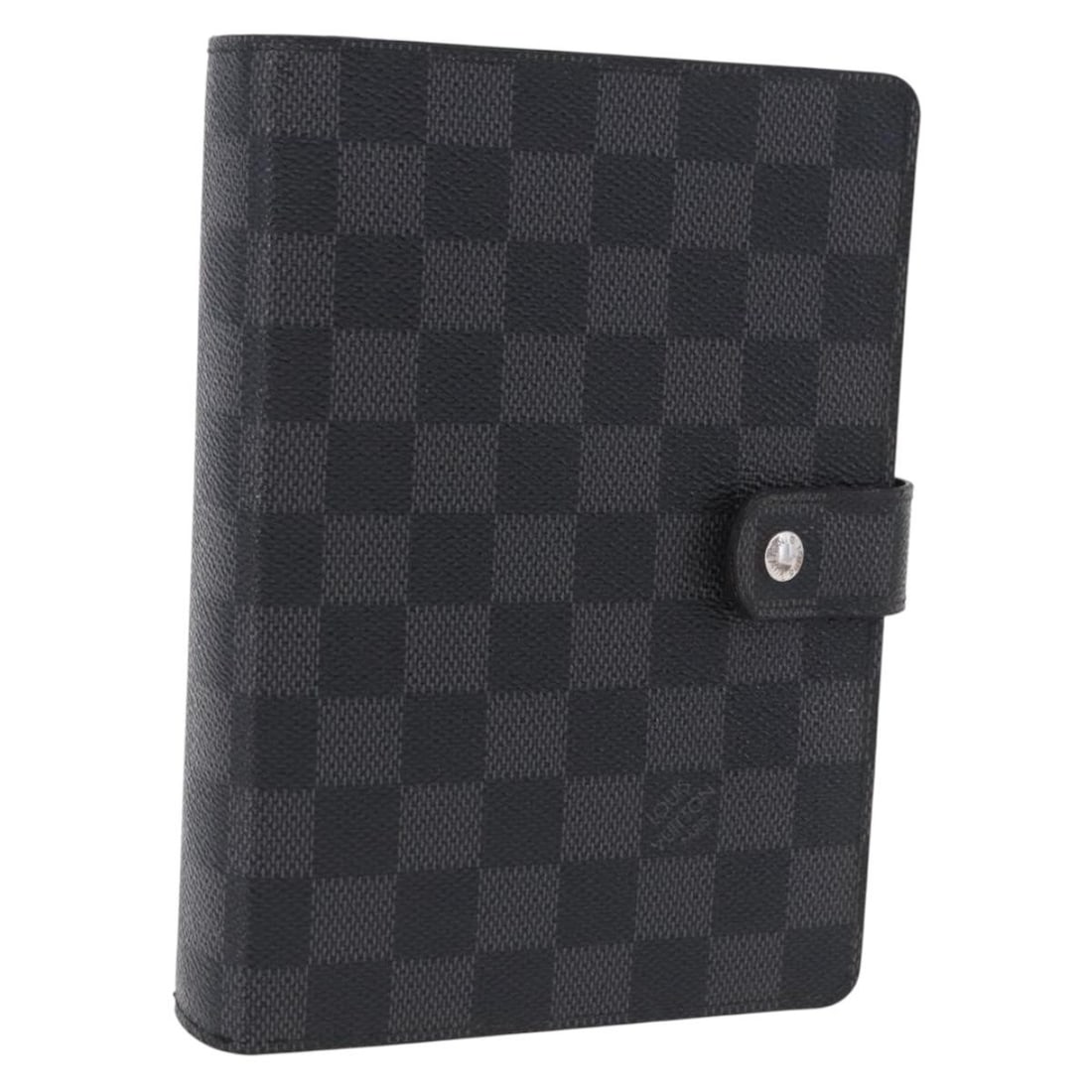 Louis Vuitton R20242 Damier Graphite Day Planner Cover France: Louis Vuitton R20242 Damier Graphite Day Planner Cover France Louis Vuitton Damier Graphite Agenda MM day planner cover in Damier Graphite canvas. This France-made cover includes a diary and shows hea
