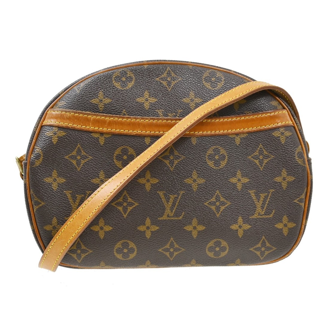 Louis Vuitton Blois Monogram Canvas Crossbody Bag M51221: Louis Vuitton Blois Monogram Canvas Crossbody Bag M51221 Louis Vuitton Monogram Blois crossbody bag in brown Monogram canvas and leather, made in France. It features a zip closure, gold-plated hardwar