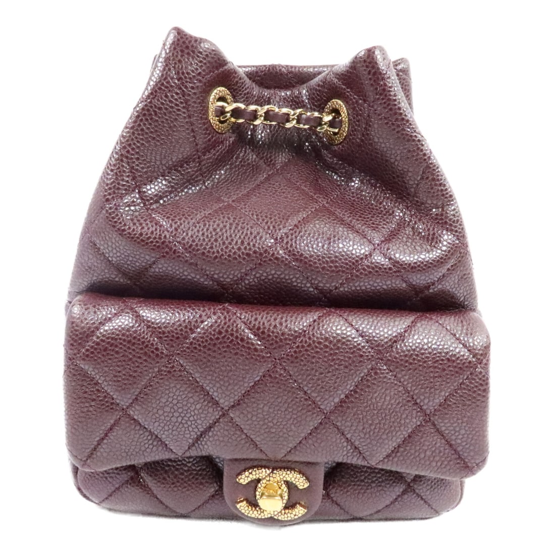 CHANEL AS5100 Red Calfskin Rucksack Backpack: CHANEL AS5100 Red Calfskin Rucksack Backpack This CHANEL rucksack backpack is crafted in red calfskin (cowhide) and presented in a regular women's size. It features one outside/other pocket and comes 