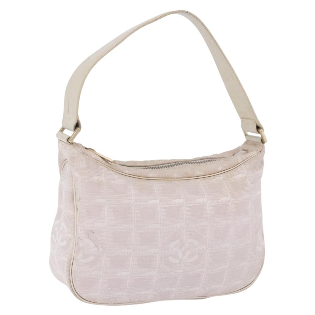CHANEL New Travel Line Canvas Hand Bag Beige Gold Tone: CHANEL New Travel Line Canvas Hand Bag Beige Gold Tone CHANEL New Travel Line handbag in beige canvas with gold tone CC detailing. Made in Italy, this women's handbag includes only the item shown; ite