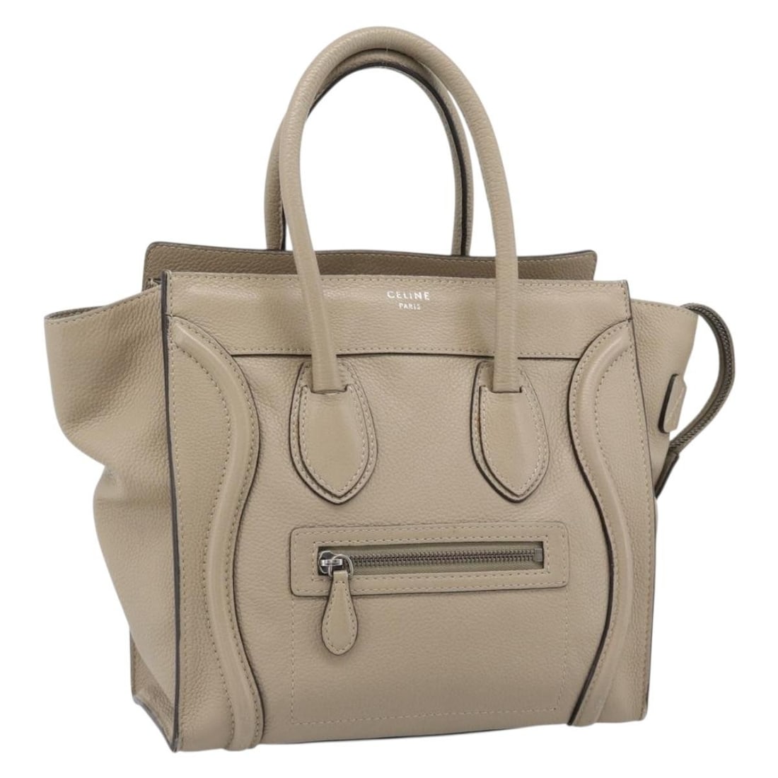 CELINE Luggage Micro Shopper Beige Leather Handbag Made in Italy: CELINE Luggage Micro Shopper Beige Leather Handbag Made in Italy Celine Luggage Micro Shopper handbag in beige leather. This women's handbag is made in Italy and shows reasonable wear from use. Condit