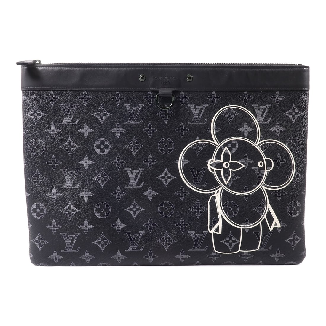 Louis Vuitton M62904 Vivienne Pochette Apollo Clutch Monogram Eclipse: Louis Vuitton M62904 Vivienne Pochette Apollo Clutch Monogram Eclipse Louis Vuitton Vivienne Pochette Apollo clutch bag in Monogram Eclipse PVC coated canvas. This men's clutch features a black colorw
