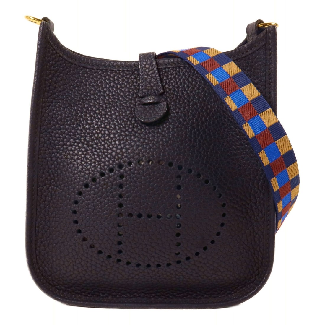 Hermes Evelyne TPM Taurillon Clemence Shoulder Bag Bleu Nuit: Hermes Evelyne TPM Taurillon Clemence Shoulder Bag Bleu Nuit Hermes Evelyne TPM shoulder bag in Bleu Nuit Taurillon Clemence leather. This women's bag is made in France and features a compact silhouet