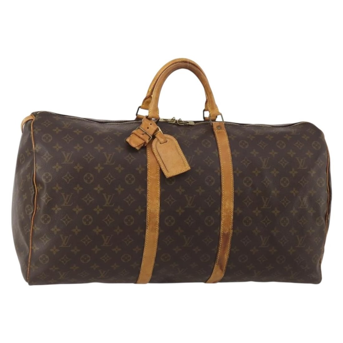Louis Vuitton M41422 Keepall 60 Monogram Canvas Boston Bag: Louis Vuitton M41422 Keepall 60 Monogram Canvas Boston Bag Louis Vuitton Keepall 60 Boston bag in Monogram canvas, made in France. This women's travel bag includes a name tag and Powanie. Condition is