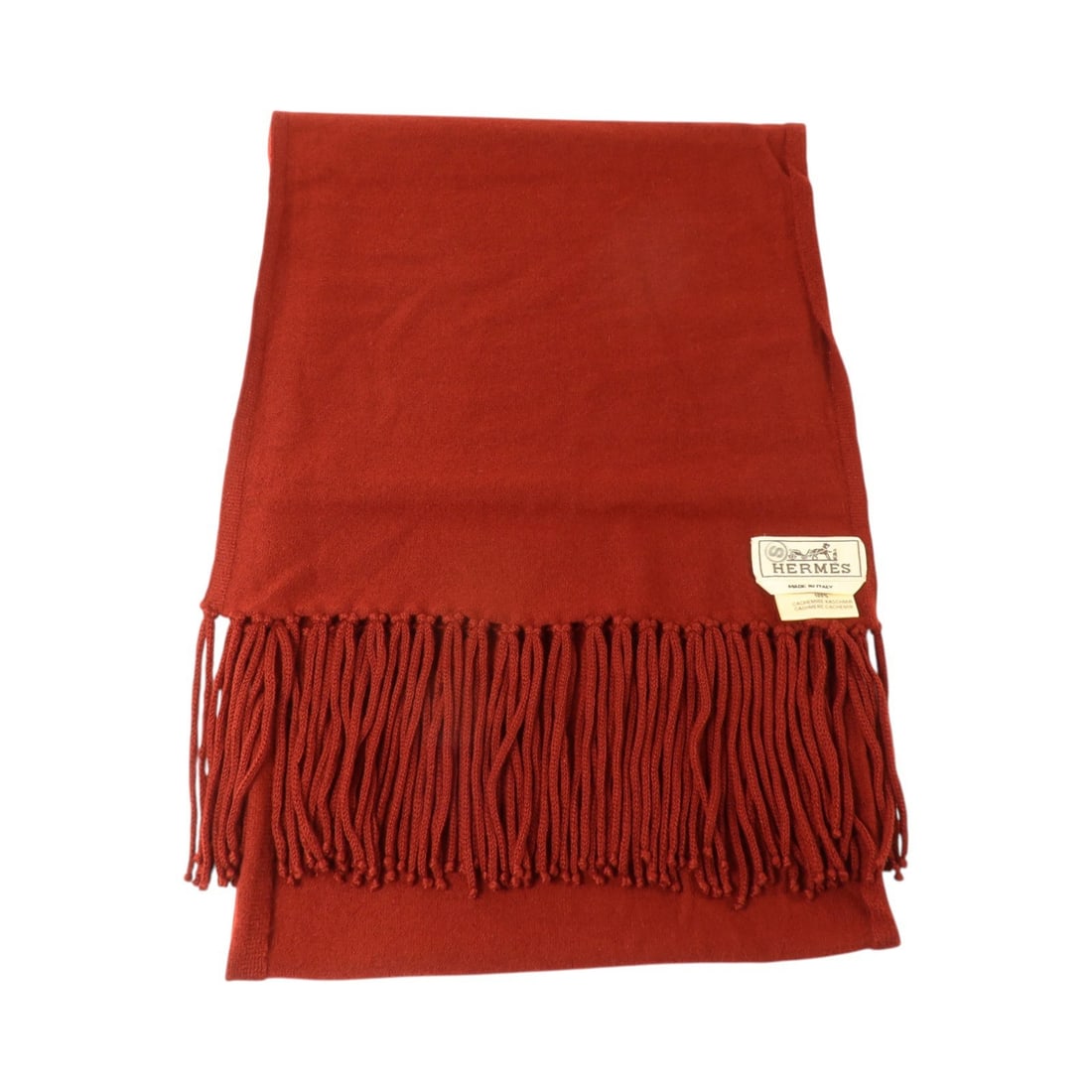 Hermes Recto-Verso Cashmere Scarf Rouge H Red with Box: Hermes Recto-Verso Cashmere Scarf Rouge H Red with Box Hermes Recto-Verso muffler scarf in cashmere with a Rouge H and red colorway. Made in France, this women's scarf includes a storage box and is no