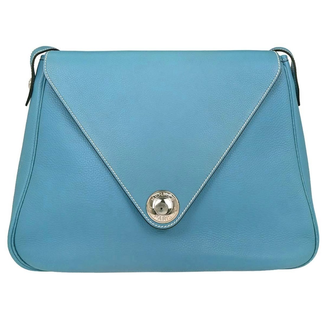 Hermes Christine Blue Jean Taurillon Clemence Shoulder Bag (1 of 16)
