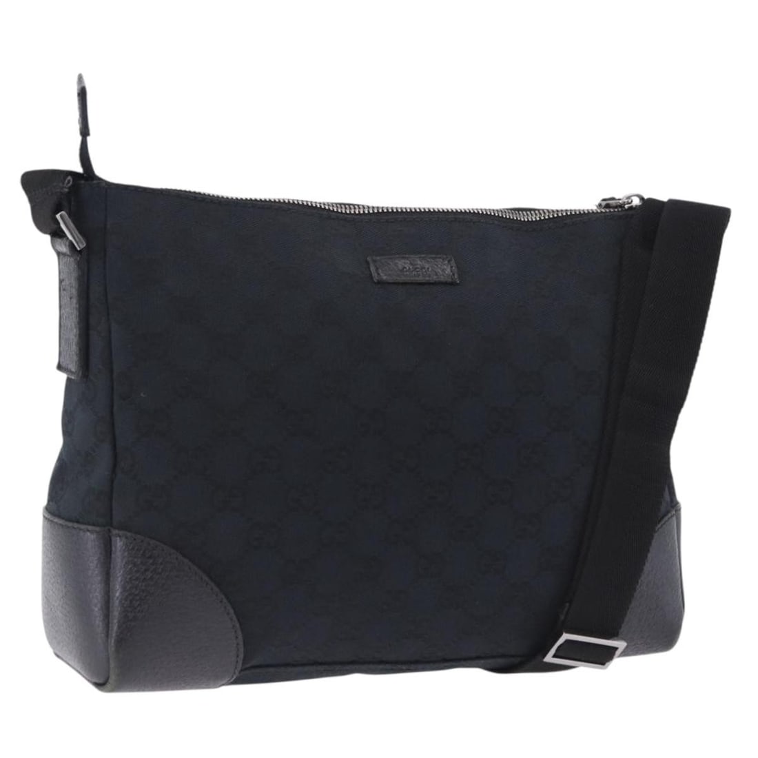 Gucci 114273 GG Canvas Shoulder Handbag Black Silver: Gucci 114273 GG Canvas Shoulder Handbag Black Silver Gucci shoulder bag in black GG canvas with silver-tone accents. Made in Italy, this women's bag features a compact silhouette with an adjustable sh