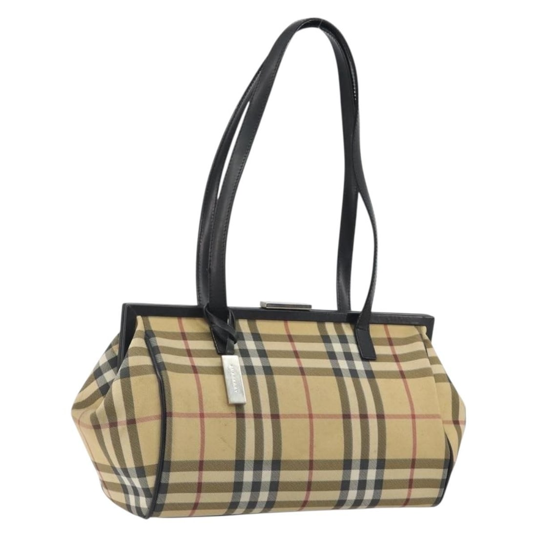 Burberry Nova Check PVC Leather Tote Handbag Beige Silver: Burberry Nova Check PVC Leather Tote Handbag Beige Silver Authentic Burberry Nova Check tote bag in beige and silver PVC leather. This women's tote is made in Italy and features a compact everyday sil