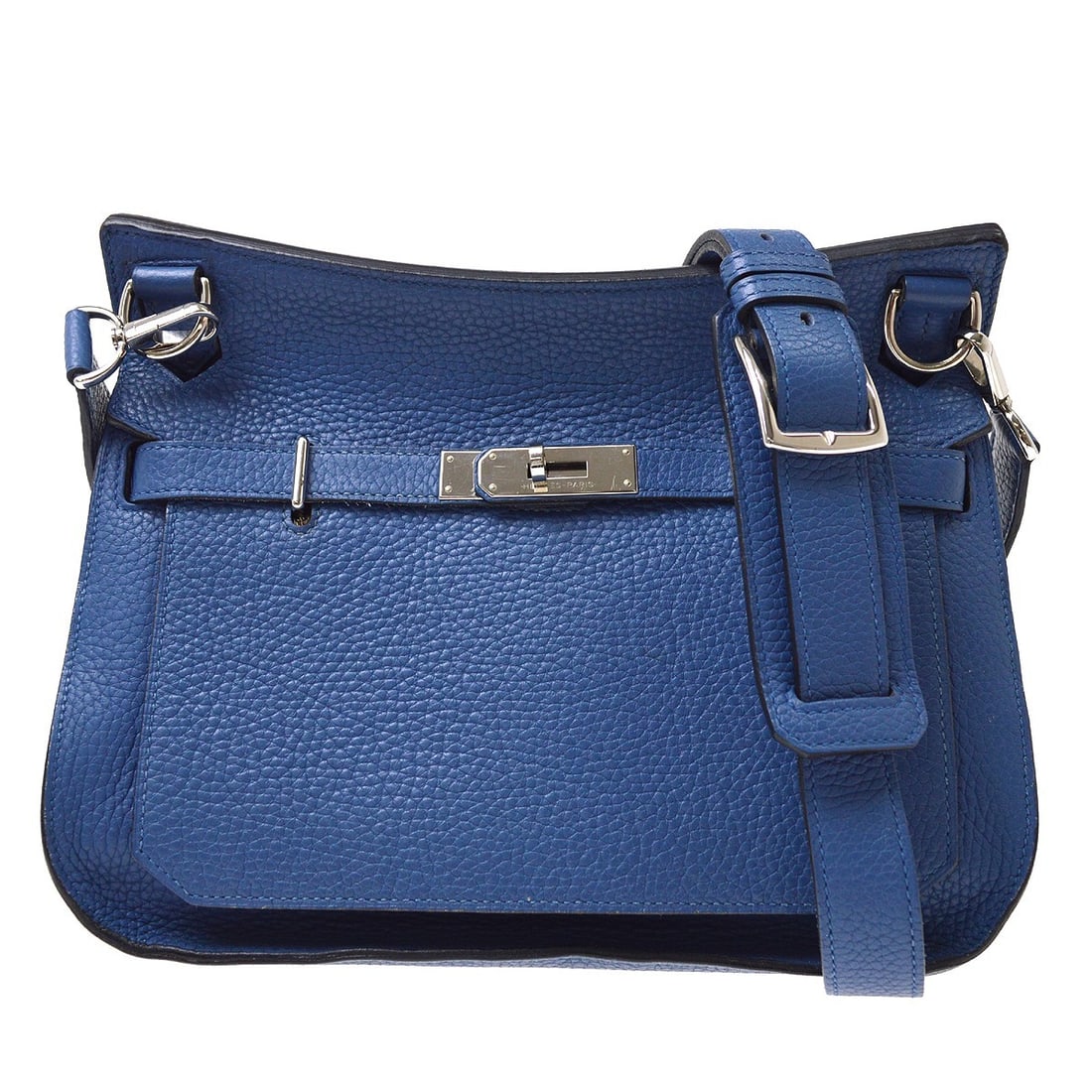 HERMES Jypsiere 28 Blue Agate Taurillon Clemence Crossbody Bag: HERMES Jypsiere 28 Blue Agate Taurillon Clemence Crossbody Bag Hermes Jypsiere 28 shoulder bag in Blue Agate Taurillon Clemence leather with a flap turn-lock closure and adjustable detachable crossbod