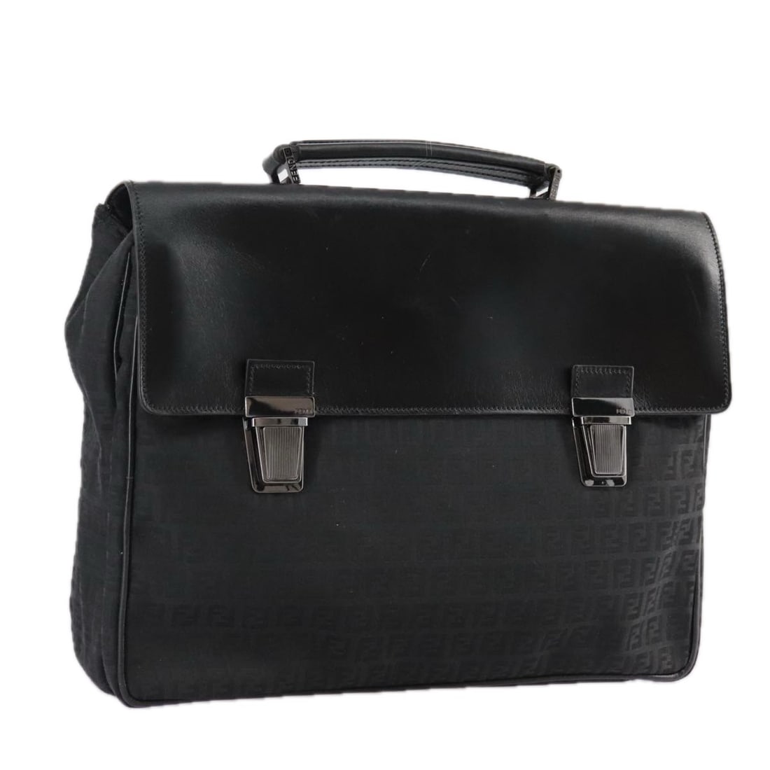 FENDI Zucchino Canvas Black Womens Business Bag Italy: FENDI Zucchino Canvas Black Womens Business Bag Italy Fendi Zucchino Canvas Business Bag in black, made in Italy, designed for women. It is crafted from canvas/Zucchino canvas and features a business 