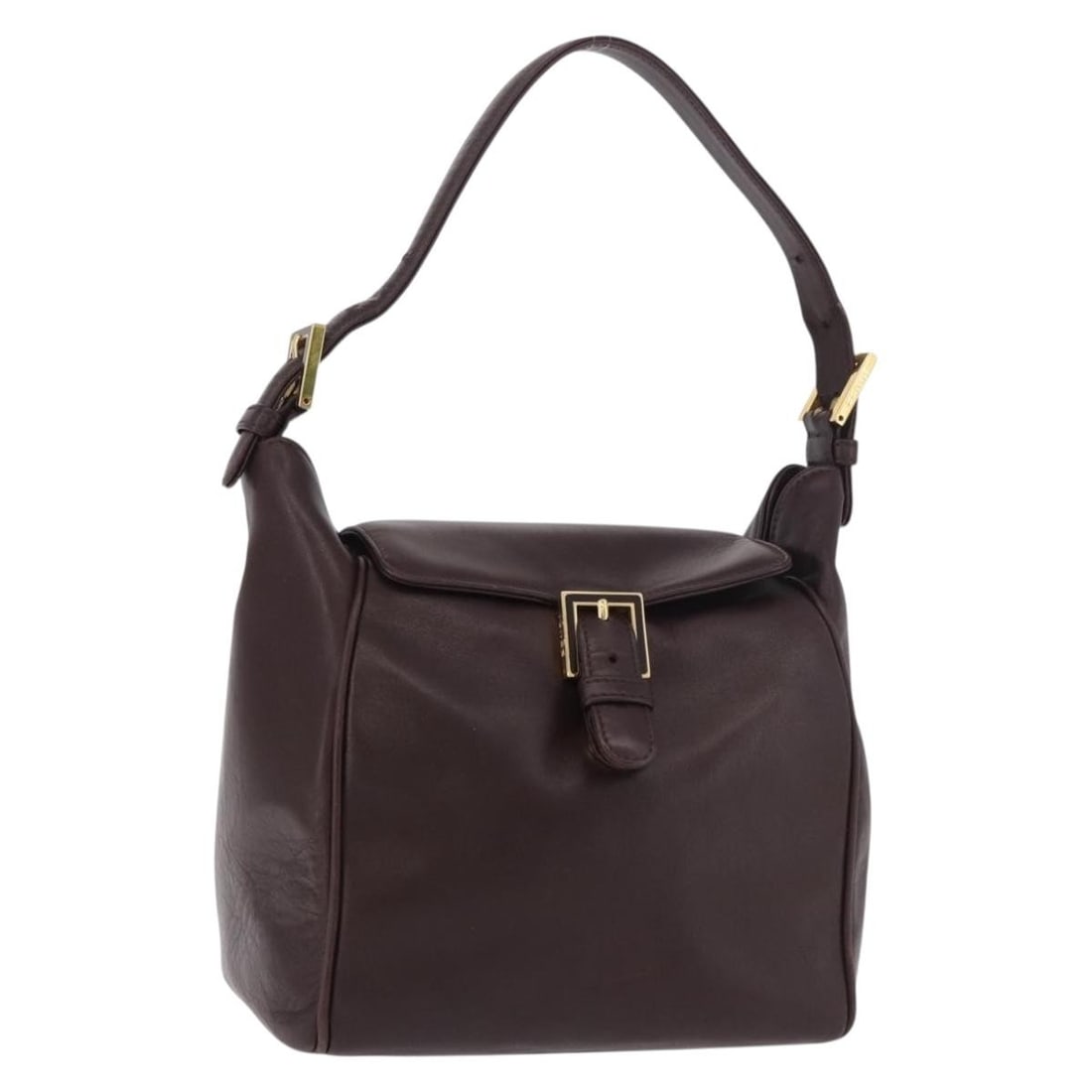 Fendi Brown Leather Shoulder Bag Gold Tone Made in Italy: Fendi Brown Leather Shoulder Bag Gold Tone Made in Italy Authentic FENDI shoulder bag in brown leather with gold-tone accents. This women's bag is made in Italy and features a compact shoulder silhoue