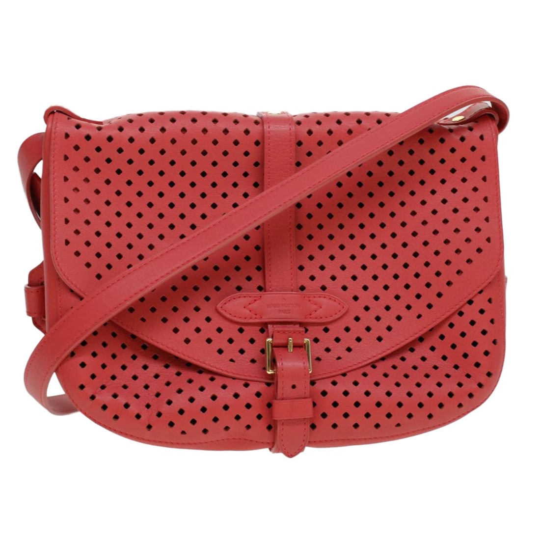 Louis Vuitton Saumur Perfo Furore Pink Leather Shoulder Bag: Louis Vuitton Saumur Perfo Furore Pink Leather Shoulder Bag Louis Vuitton Perfo Furore Saumur shoulder bag in pink leather, made in Italy. This women's bag measures approximately 30 cm W x 20 cm H x 1