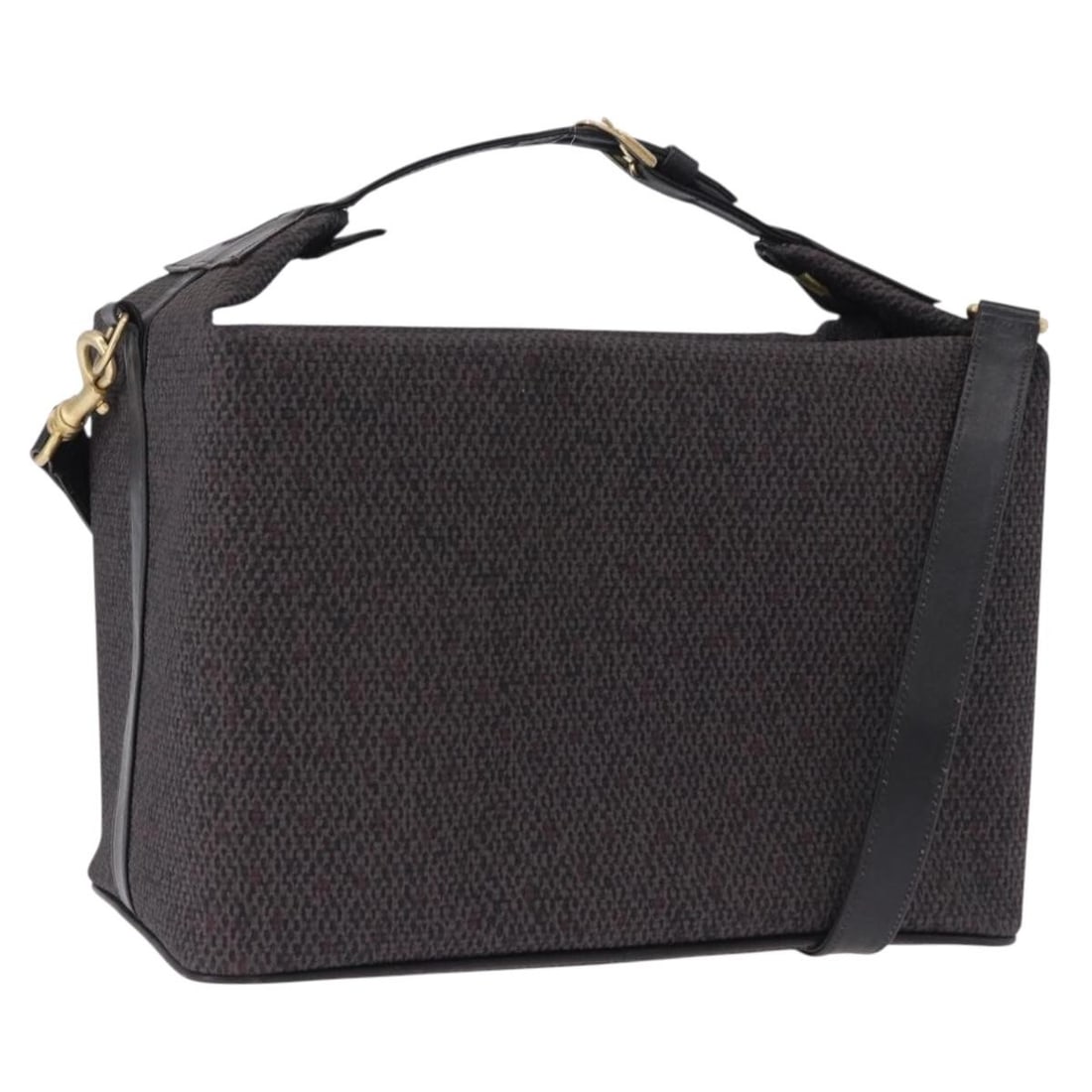 Saint Laurent black canvas 2way vanity handbag with shoulder strap: Saint Laurent black canvas 2way vanity handbag with shoulder strap Saint Laurent 2-way vanity handbag in black canvas with shoulder strap. Made in Italy, this women's handbag has been customized with 