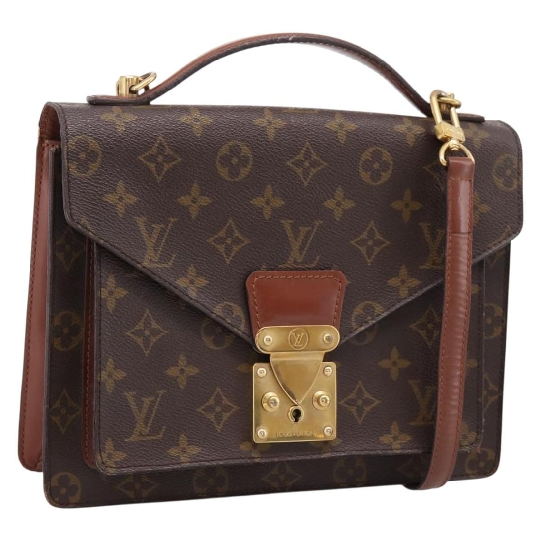 Louis Vuitton M51187 Monceau 26 Monogram Canvas 2way Handbag: Louis Vuitton M51187 Monceau 26 Monogram Canvas 2way Handbag Louis Vuitton Monceau 26 2-way handbag in Monogram canvas with a structured silhouette and detachable shoulder strap. Made in France for wo