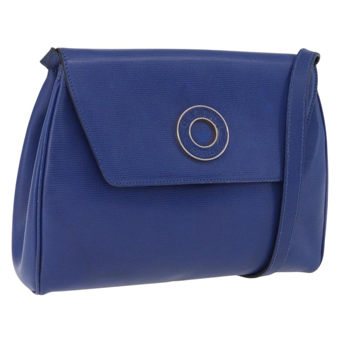 CELINE Circle Leather Shoulder Bag Blue with Gold Tone Hardware: CELINE Circle Leather Shoulder Bag Blue with Gold Tone Hardware Authentic CELINE circle shoulder bag in blue leather with gold tone accents. This women's shoulder bag is made in Italy and includes onl