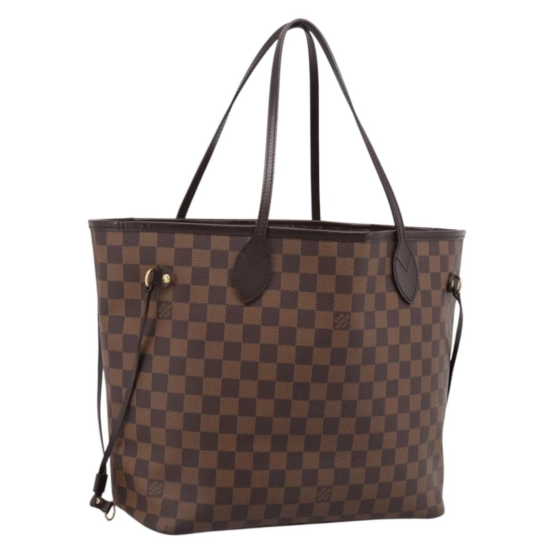 Louis Vuitton Neverfull MM Damier Ebene Canvas Tote N51105: Louis Vuitton Neverfull MM Damier Ebene Canvas Tote N51105 Louis Vuitton Neverfull MM tote bag in Damier Ebene canvas with an open-top design and dual shoulder straps. Made in the USA, this women's to