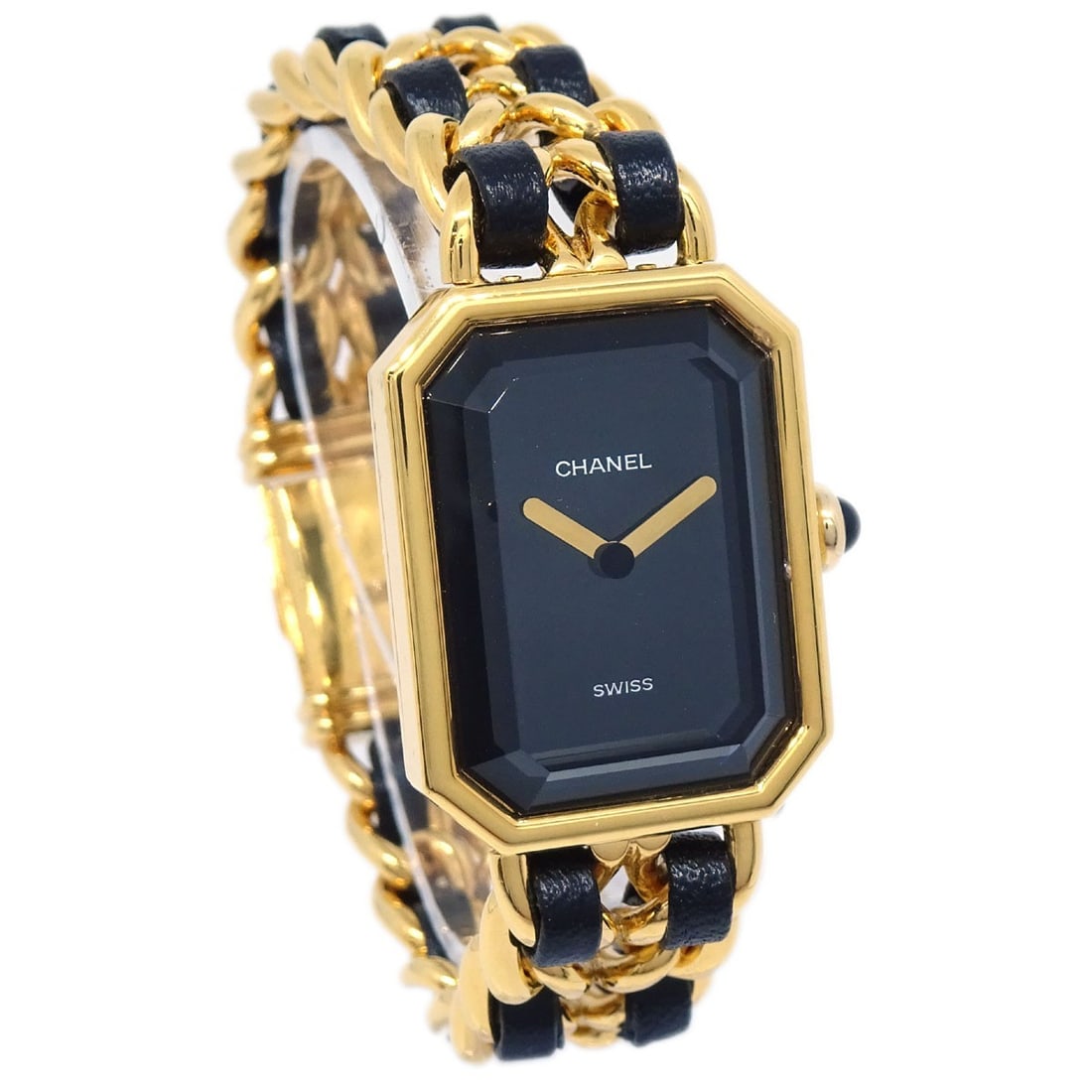 CHANEL Premiere Women's Quartz Wristwatch Gold Plated Black (1 of 10)