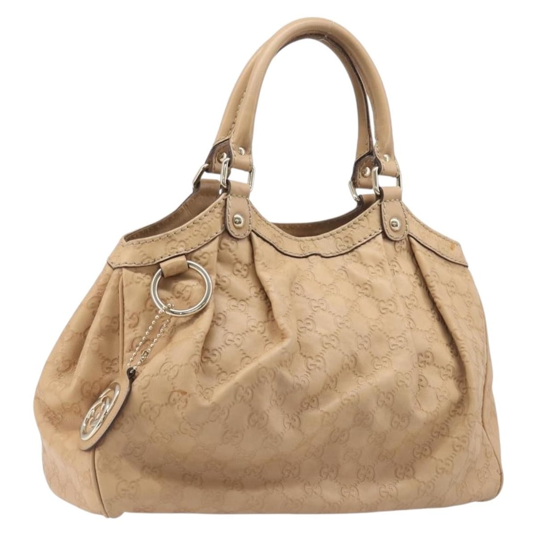Gucci 211944 Guccissima GG Canvas Leather Tote Beige Gold: Gucci 211944 Guccissima GG Canvas Leather Tote Beige Gold Gucci Guccissima tote bag in beige GG canvas with leather trim and gold-tone accents. This women's tote includes a dust bag and charm. It is a