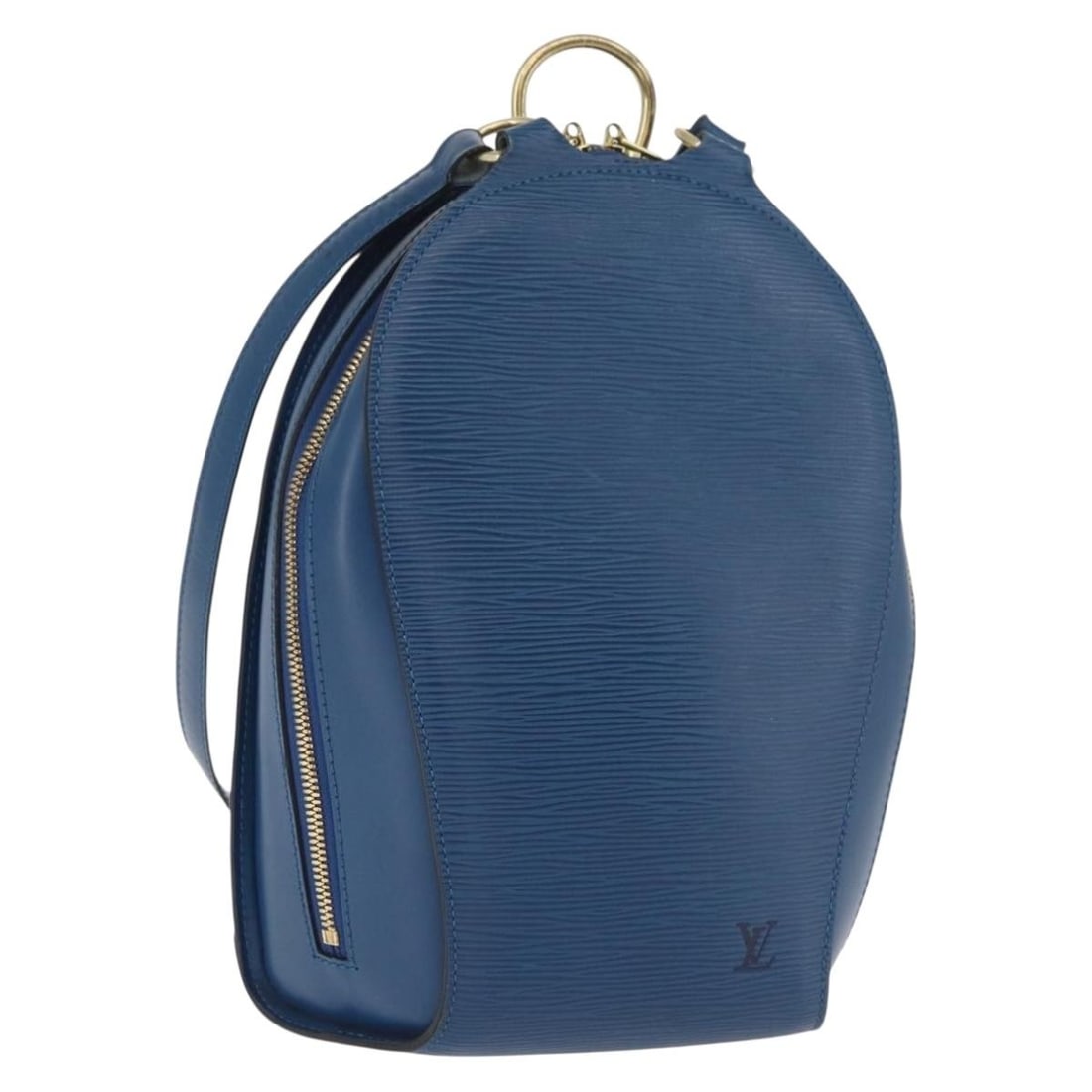 Louis Vuitton M52235 Mabillon Blue Epi Leather Backpack: Louis Vuitton M52235 Mabillon Blue Epi Leather Backpack Louis Vuitton Mabillon backpack in blue Epi leather. This women's backpack is made in France and shows heavy signs of use, including loss of sha