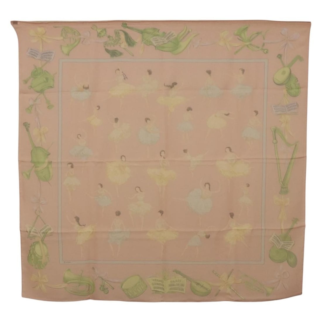 Hermes Les Danseuses Carre 90 silk scarf pink France (1 of 18)