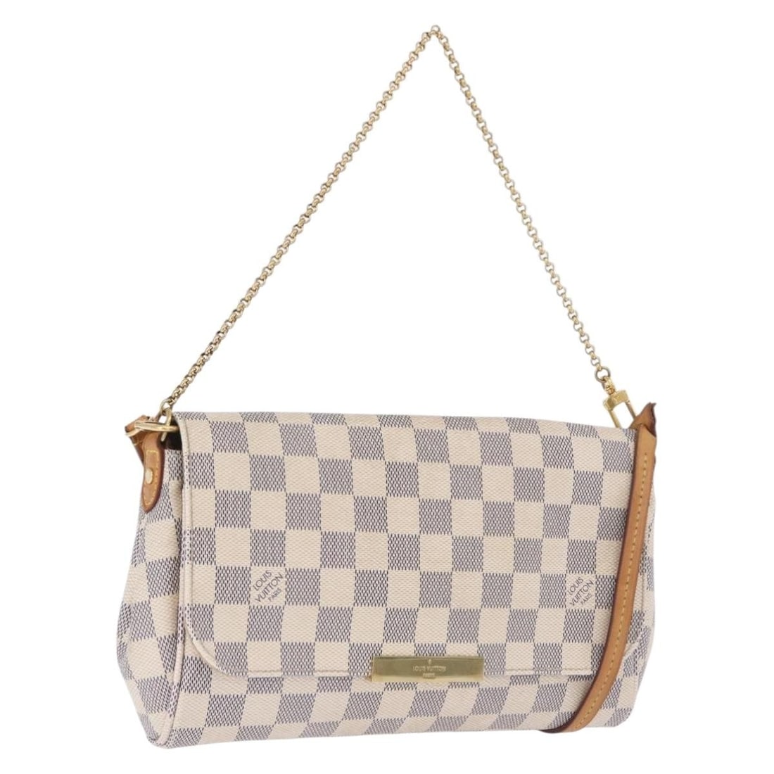 Louis Vuitton Favorit MM 2way Shoulder Bag Damier Azur N41275: Louis Vuitton Favorit MM 2way Shoulder Bag Damier Azur N41275 Louis Vuitton Favorit MM 2-way shoulder bag in Damier Azur canvas. Designed for women, this piece includes a shoulder strap and is made in