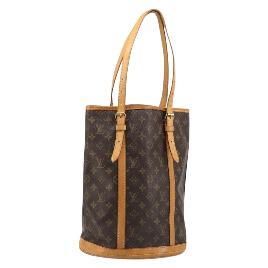 Louis Vuitton M42236 Bucket GM Monogram Canvas Shoulder Bag: Louis Vuitton M42236 Bucket GM Monogram Canvas Shoulder Bag Louis Vuitton Monogram Bucket GM shoulder bag in Monogram canvas, made in France. This women's bag features an adjustable shoulder strap and