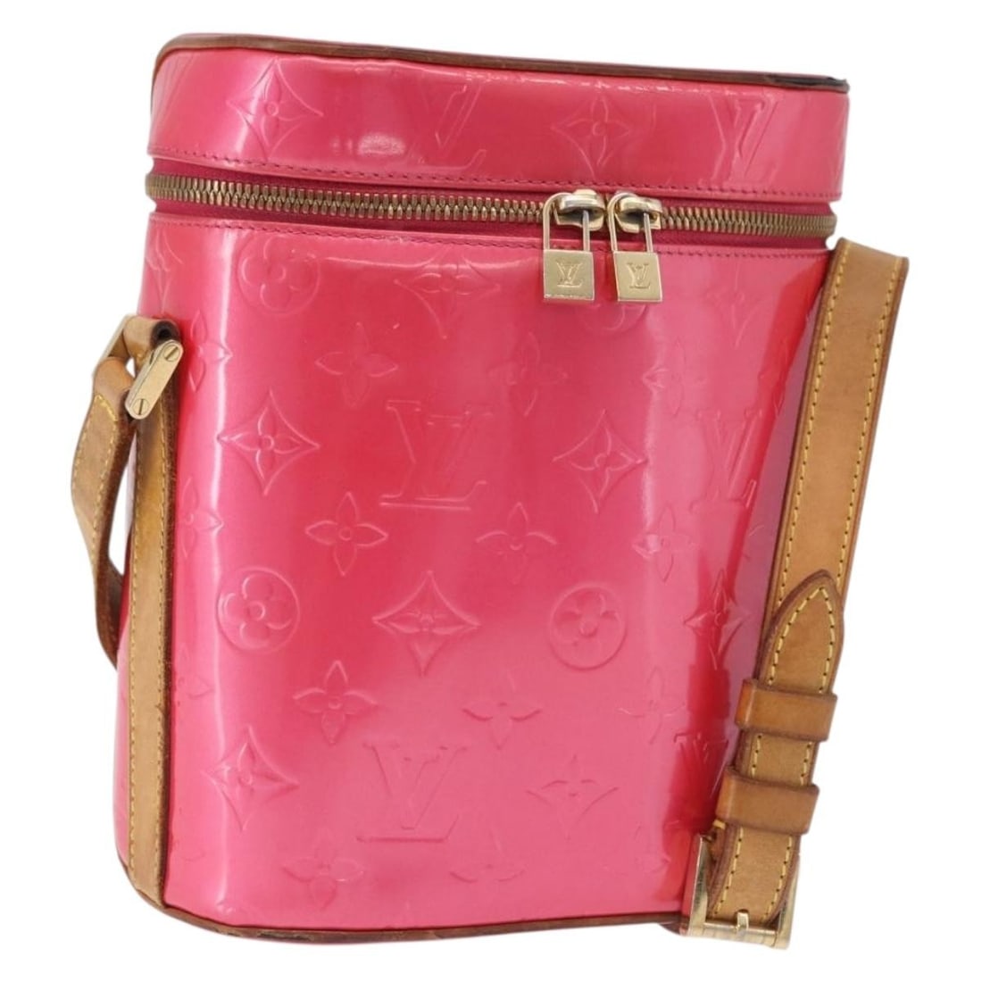 Louis Vuitton M91259 Sullivan Vertical Vernis Shoulder Bag Fuchsia Pink (1 of 18)