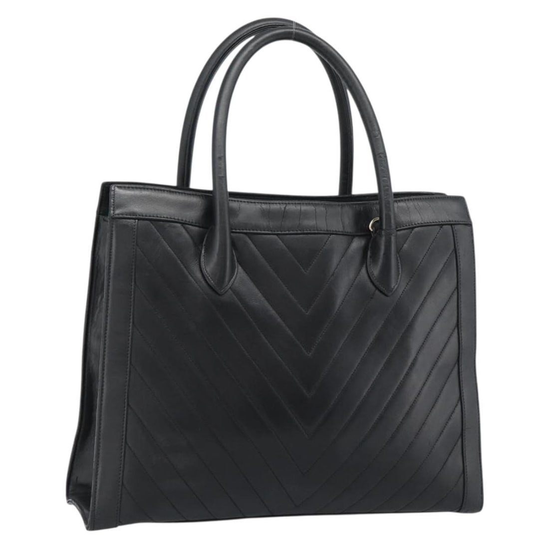 CHANEL CC Lamb Skin Hand Bag Black Gold Tone: CHANEL CC Lamb Skin Hand Bag Black Gold Tone Chanel black lamb skin handbag with gold-tone detailing. This women's handbag was made in Italy and is offered in heavily used condition, showing visible w