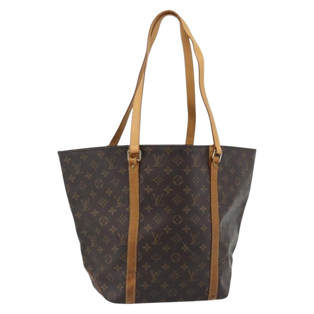 Louis Vuitton M51108 Sac Shopping Monogram Canvas Tote: Louis Vuitton M51108 Sac Shopping Monogram Canvas Tote Louis Vuitton Sac Shopping tote bag in Monogram canvas, made in France. This women's tote is a heavily used authentic piece with notable wear thr