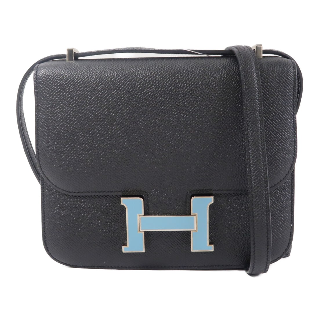 Hermes Constance Mini Noir Epsom Calfskin Shoulder Bag PHW: Hermes Constance Mini Noir Epsom Calfskin Shoulder Bag PHW Hermes Constance Mini shoulder bag in Noir Veau Epsom leather with palladium-tone hardware. Made in France, this women's shoulder bag feature