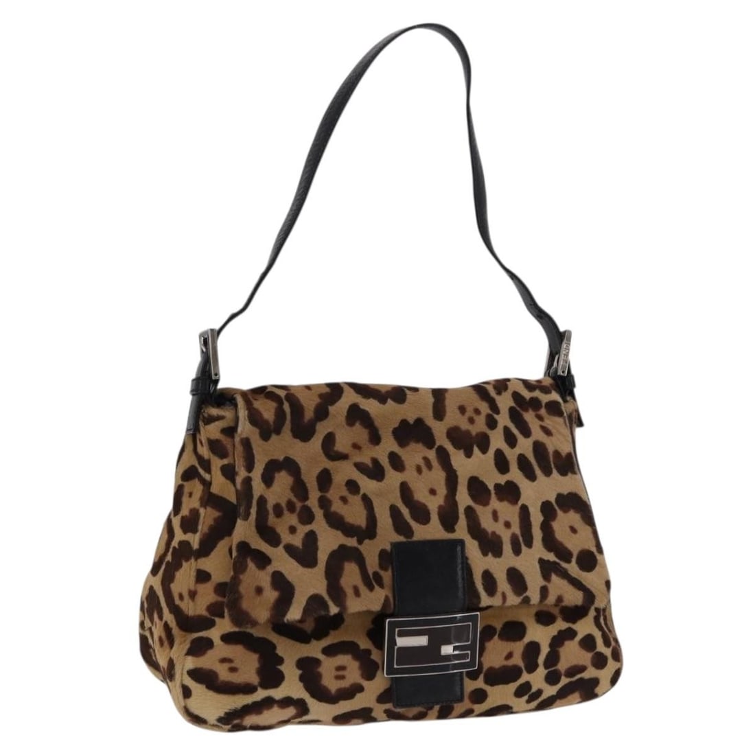 Fendi Mamma Baguette Shoulder Bag Brown Leopard Unborn Calf Skin: Fendi Mamma Baguette Shoulder Bag Brown Leopard Unborn Calf Skin Authentic FENDI Mamma Baguette shoulder bag in brown leopard pattern harako leather. Made in Italy, this women's bag includes a dust ba