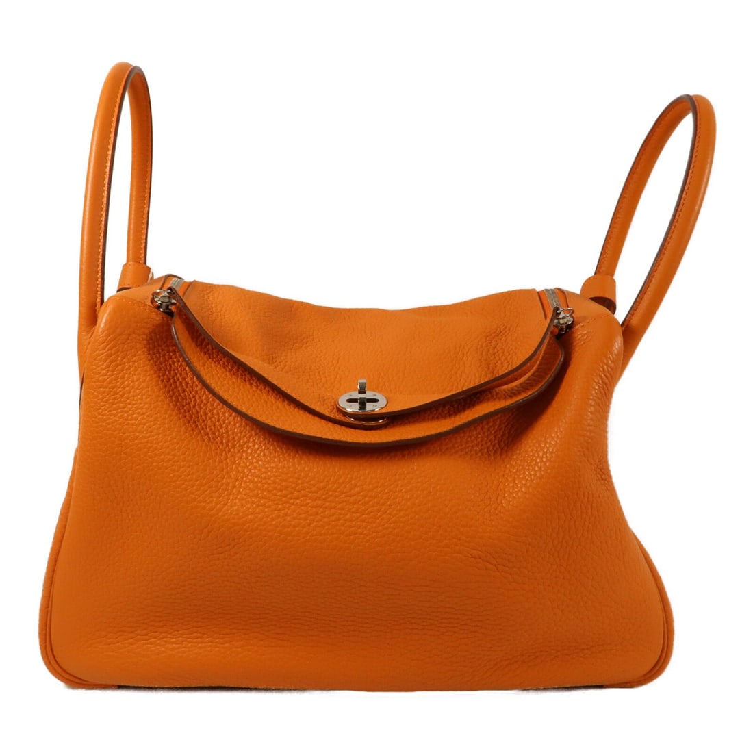 Hermes Lindy 34 Taurillon Clemence 2 Way Bag Orange PHW: Hermes Lindy 34 Taurillon Clemence 2 Way Bag Orange PHW Hermes Lindy 34 2-way shoulder bag in orange Taurillon Clemence leather with palladium-tone hardware. This women's bag is made in France and fea