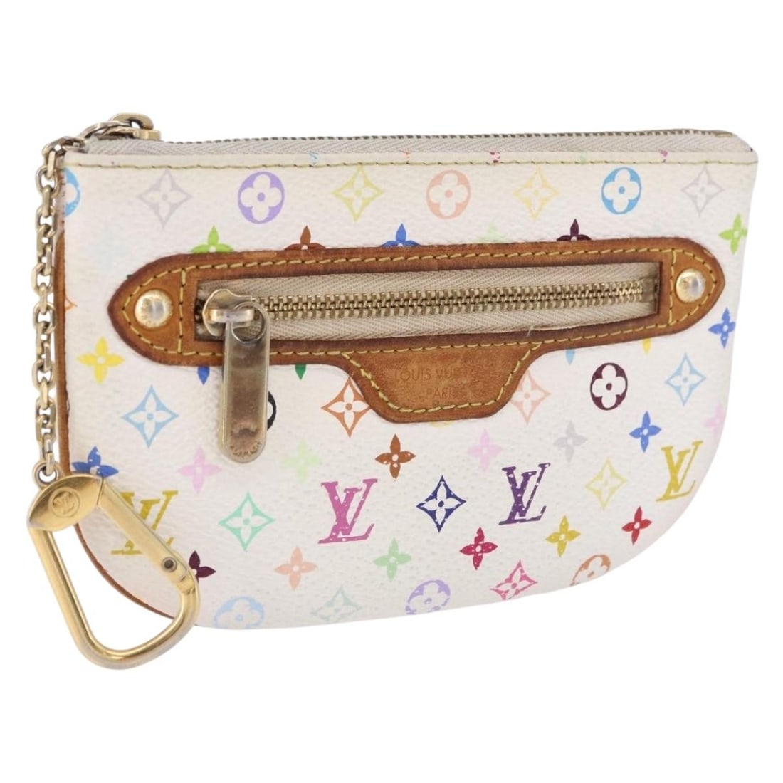Louis Vuitton M60028 Monogram Multicolor White Canvas Pochette MM Pouch: Louis Vuitton M60028 Monogram Multicolor White Canvas Pochette MM Pouch Louis Vuitton Monogram Multicolor Pochette MM pouch in white canvas, made in France. This women's pouch features the M60028 mode