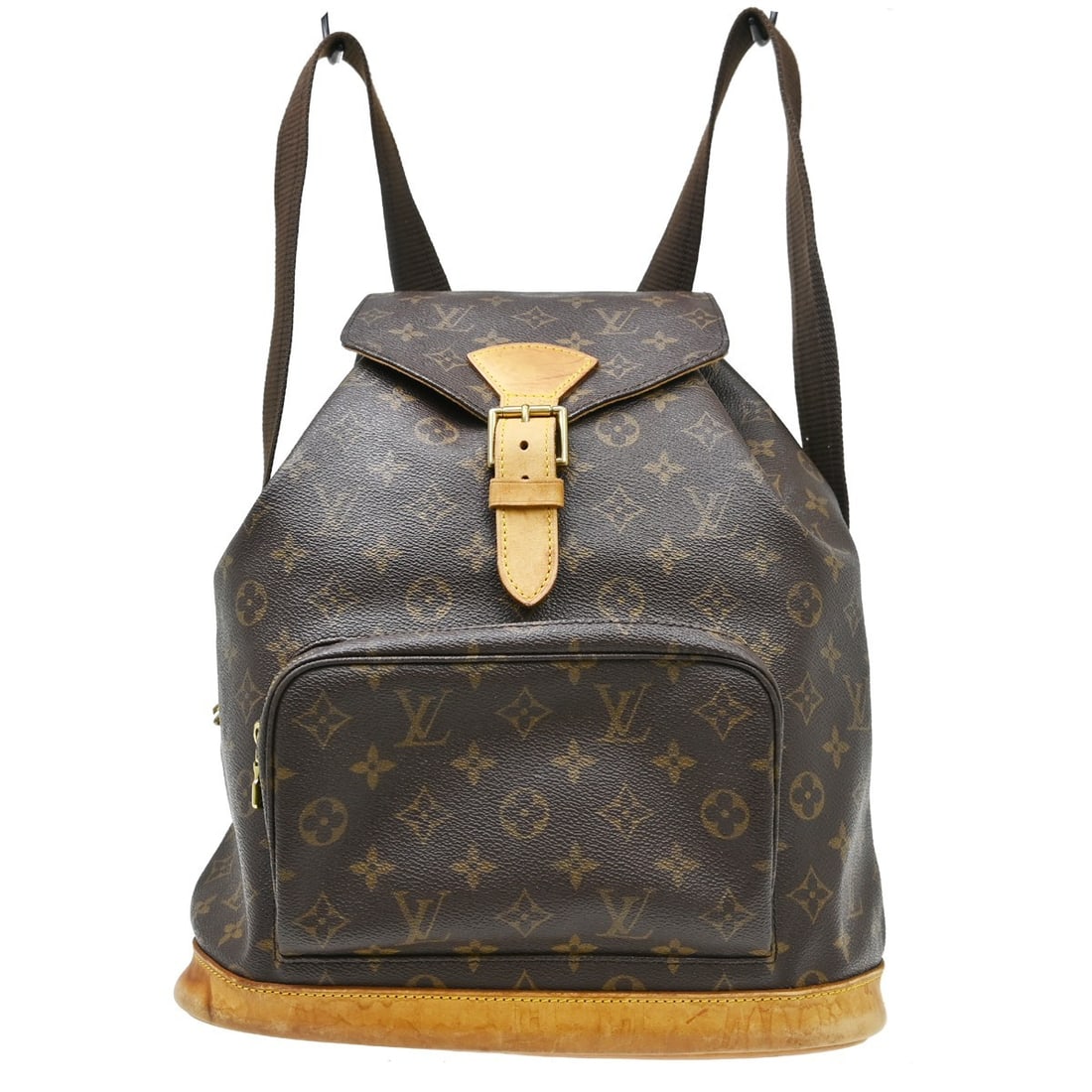 Louis Vuitton Montsouris GM Monogram Canvas Backpack M51135: Louis Vuitton Montsouris GM Monogram Canvas Backpack M51135 Vintage Louis Vuitton Montsouris GM backpack in brown Monogram canvas with leather trim. This unisex backpack features a buckle and drawstri