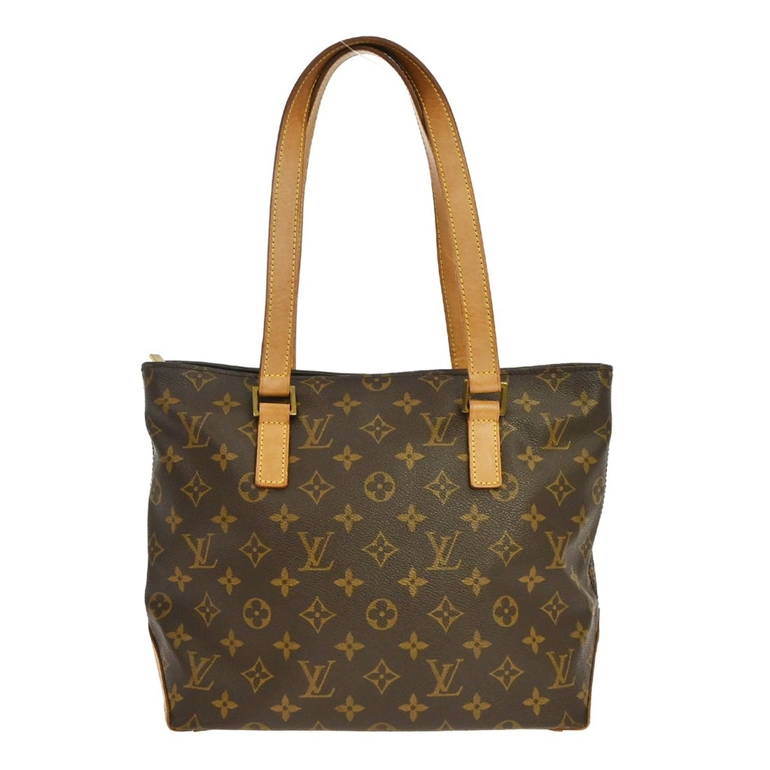 Louis Vuitton Cabas Piano Monogram Canvas Tote M51148 Brown: Louis Vuitton Cabas Piano Monogram Canvas Tote M51148 Brown Vintage Louis Vuitton Cabas Piano tote bag in brown Monogram canvas with leather trim and double handles. This medium zip-top handbag featur