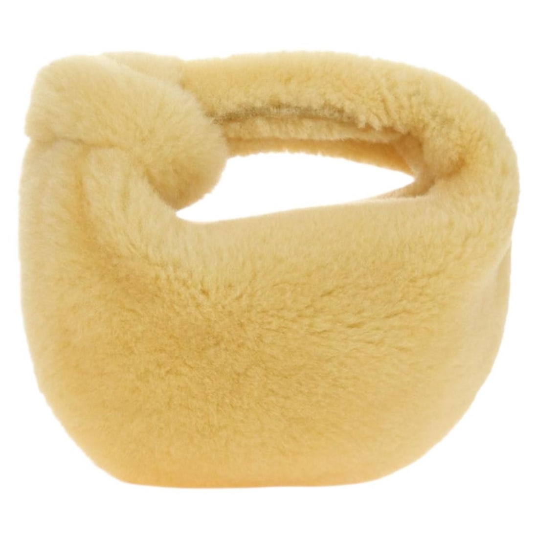 Bottega Veneta Fur Handbag Yellow Gold with Box: Bottega Veneta Fur Handbag Yellow Gold with Box Bottega Veneta women's hand pouch in yellow and gold fur, made in Italy. This compact handbag includes the item box and is presented in excellent condit