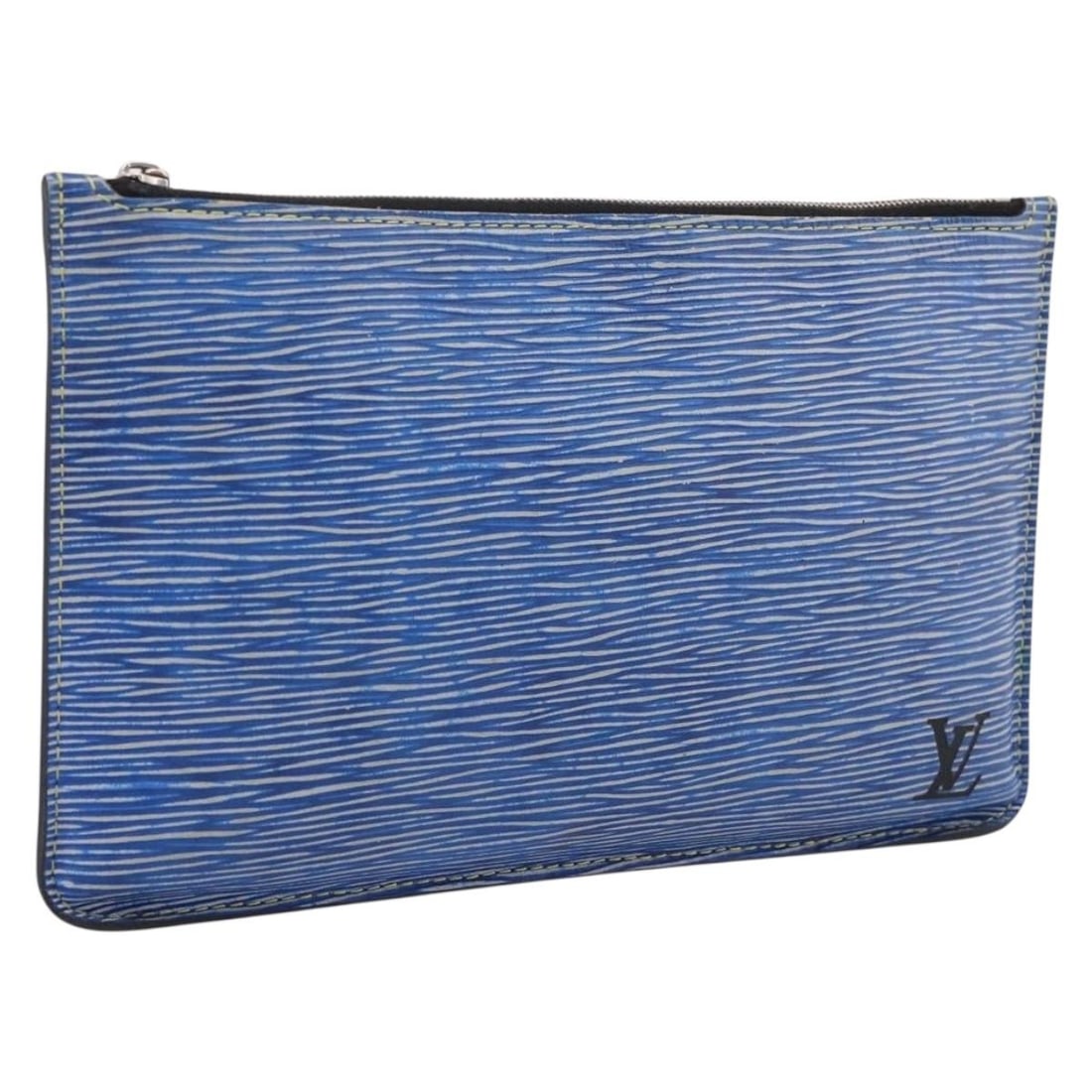 Louis Vuitton Neverfull MM Blue Epi Leather Pouch Spain: Louis Vuitton Neverfull MM Blue Epi Leather Pouch Spain Louis Vuitton Neverfull MM pouch in blue Epi leather. This women's pouch was made in Spain and includes only the item shown, with no box or dust