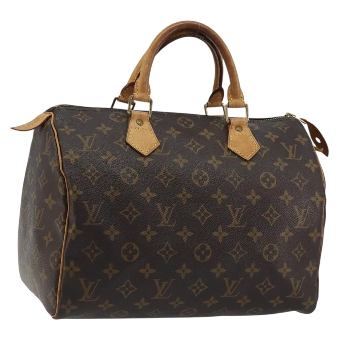 Louis Vuitton M41526 Speedy 30 Monogram Canvas Handbag: Louis Vuitton M41526 Speedy 30 Monogram Canvas Handbag Louis Vuitton Speedy 30 handbag in Monogram canvas with a dust bag included. This women's bag was made in Spain and shows heavy use, including an