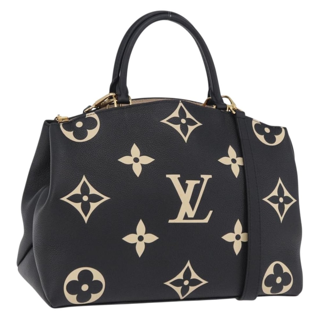 Louis Vuitton M45842 Grand Palais MM Monogram Empreinte handbag: Louis Vuitton M45842 Grand Palais MM Monogram Empreinte handbag Louis Vuitton Grand Palais MM handbag in Monogram Empreinte leather with a black monogram finish. This women's handbag is customized wit
