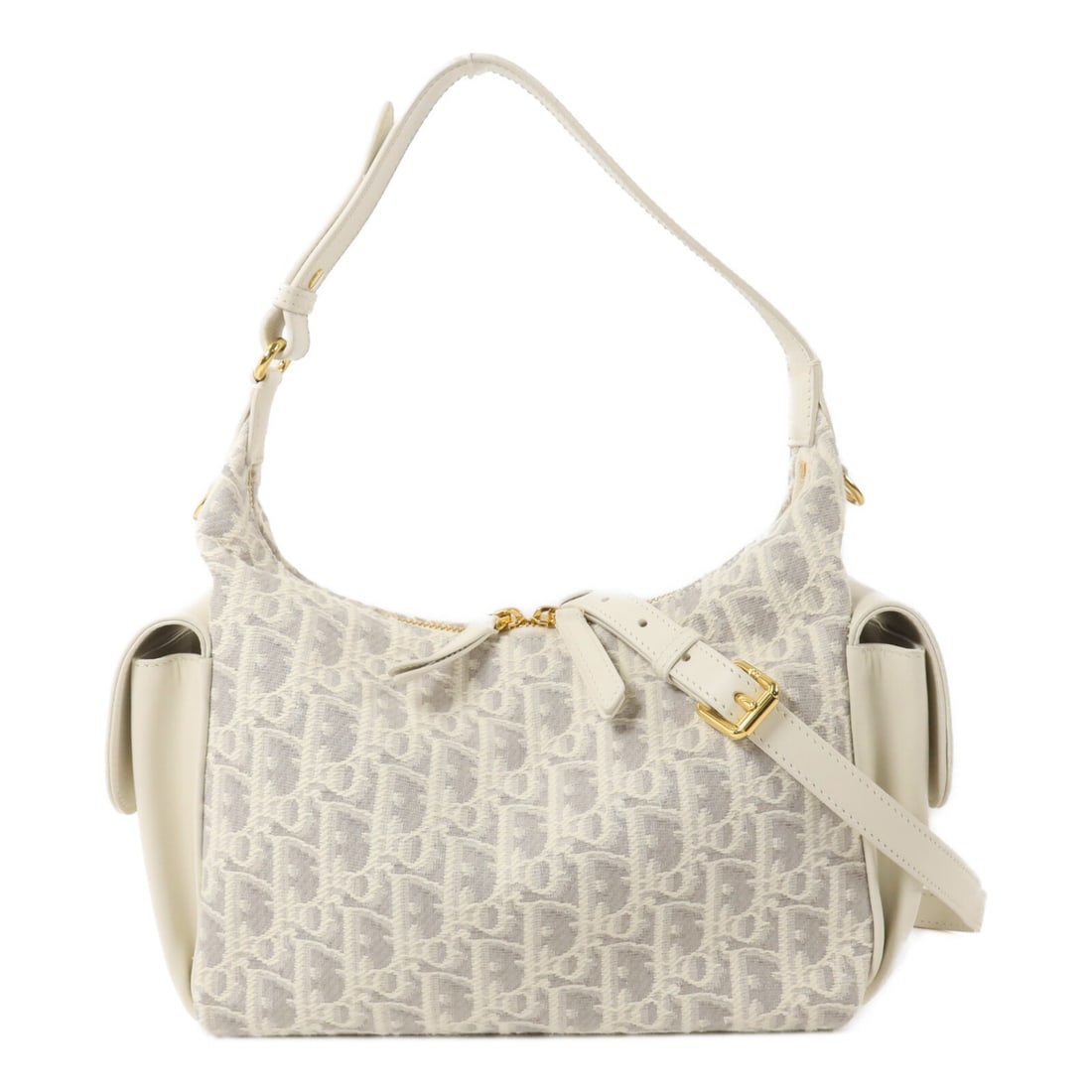 Dior D-Dream Medium 2way Shoulder Bag Canvas White Gray M6323UDDS-M074: Dior D-Dream Medium 2way Shoulder Bag Canvas White Gray M6323UDDS-M074 Medium Christian Dior D-Dream bag in white and grey canvas with CD GHW styling. This women's 2-way shoulder bag features a struct