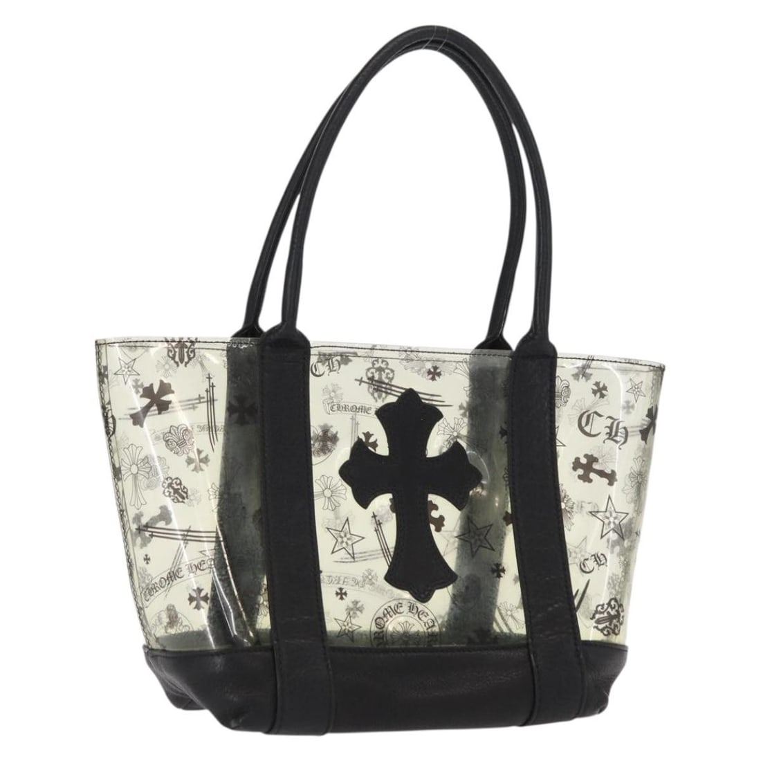 Clear Vinyl Chrome Hearts Handbag with 6.7 Inch Height (1 of 17)