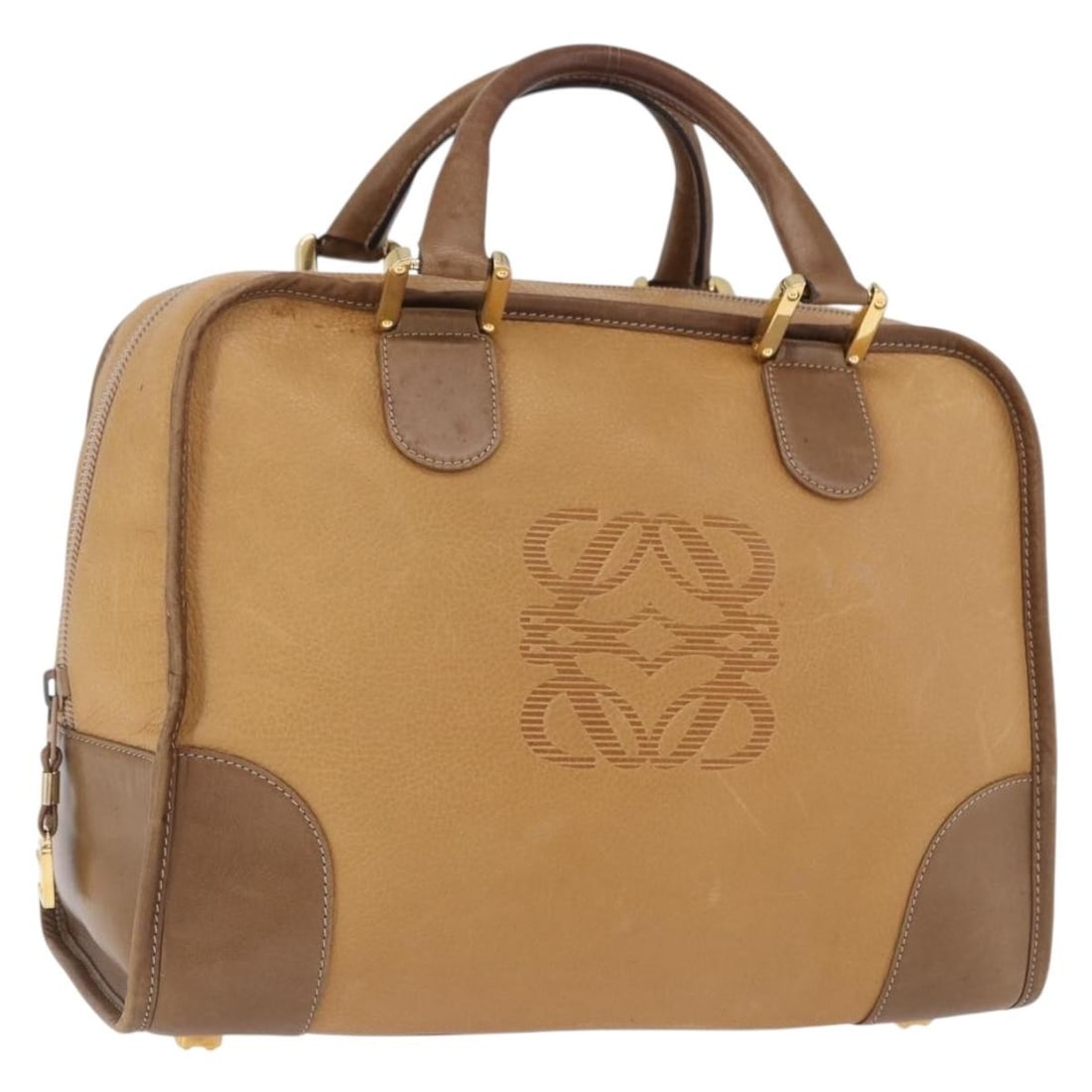 LOEWE Beige Gold Leather Hand Bag for Women: LOEWE Beige Gold Leather Hand Bag for Women LOEWE women's leather handbag in beige and gold, made in Spain. This piece is offered without the original box or dust bag; only the item shown is included.