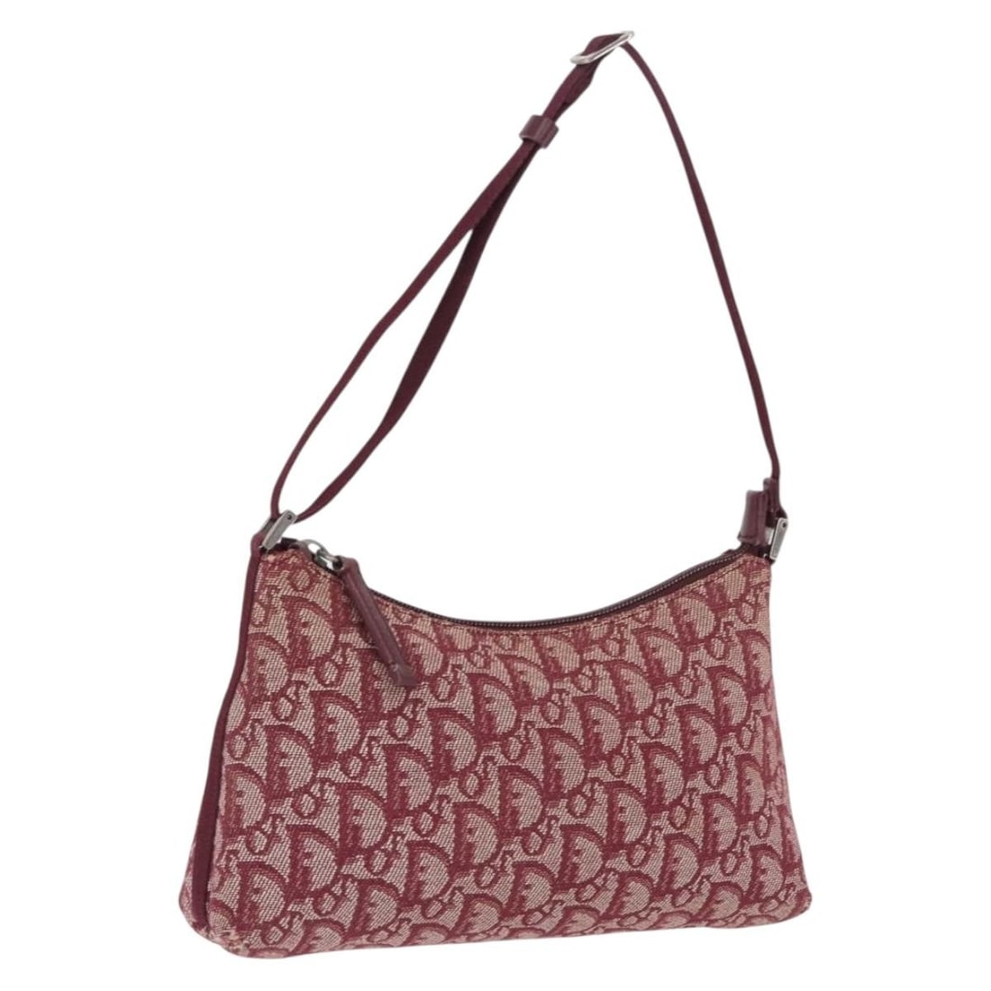 Christian Dior Trotter accessory pouch in red and silver canvas: Christian Dior Trotter accessory pouch in red and silver canvas Authentic Christian Dior accessory pouch in red and silver Trotter canvas. This women's pouch was made in Italy and is offered without t